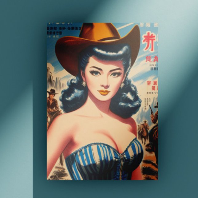 Cartão Postal Vintage Japonês Cowgirl (Criador carregado)