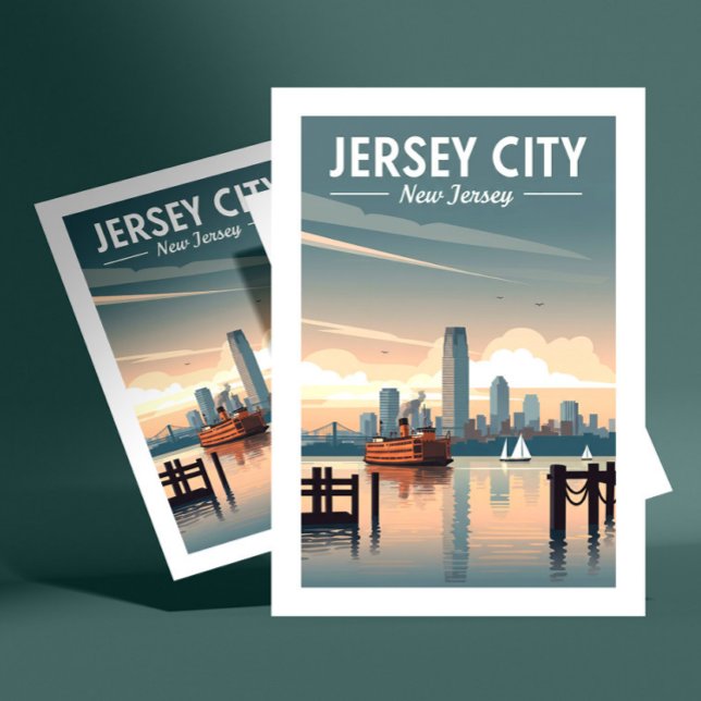 Cartão Postal Vintage Jersey City New Jersey (Criador carregado)