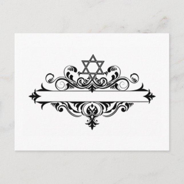Cartão Postal Vintage Jewish Header (Frente)