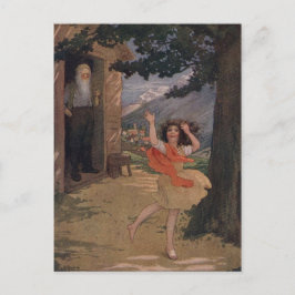 Cartão Postal Vintage Johanna Spyri Heidi, dos Alpes suíços