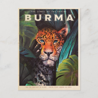 Cartão Postal Vintage jungle leopard