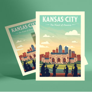 Cartão Postal Vintage Kansas City in USA