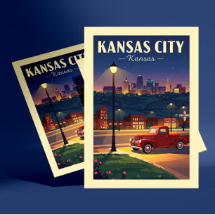 Cartão Postal Vintage Kansas City in USA