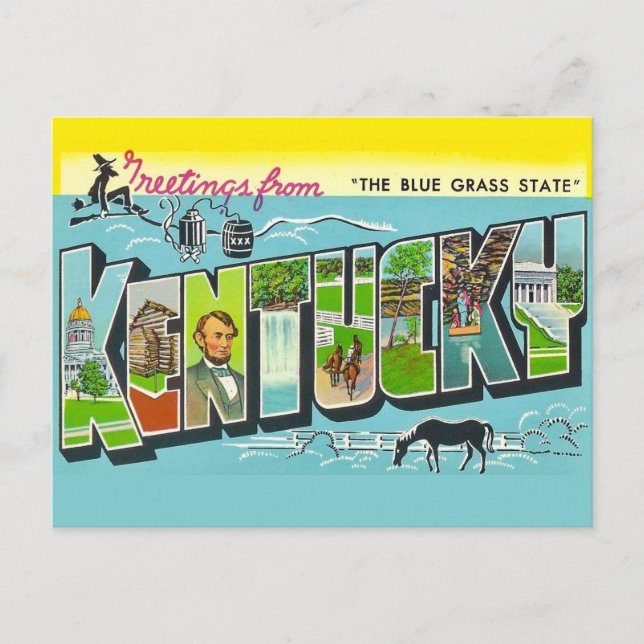 Cartão Postal Vintage Kentucky Postcard (Frente)