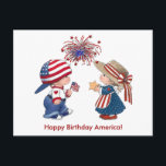 Cartão Postal Vintage Kids Fireworks Happy Birthday America, ZSS<br><div class="desc">Feriados patrióticos e fogos de artifício e espetáculo de lembrança sobre este item. Este design parece bom em qualquer produto. ⭐ PERSONALIZAR este modelo com o seu trabalho de arte. ⭐ EDITÁ-lo ainda mais para fazer mais alterações. ⭐ TRANSFERIR este design para qualquer produto. Visite todas as minhas lojas em...</div>