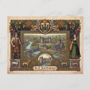 Cartão postal vintage Kilkenny Irlanda Patrimônio