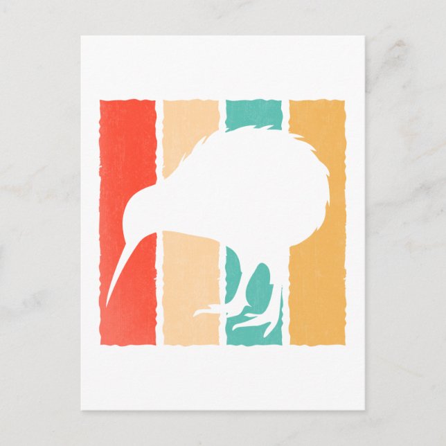 Cartão Postal Vintage Kiwi Bird Style Kiwi Bird (Frente)
