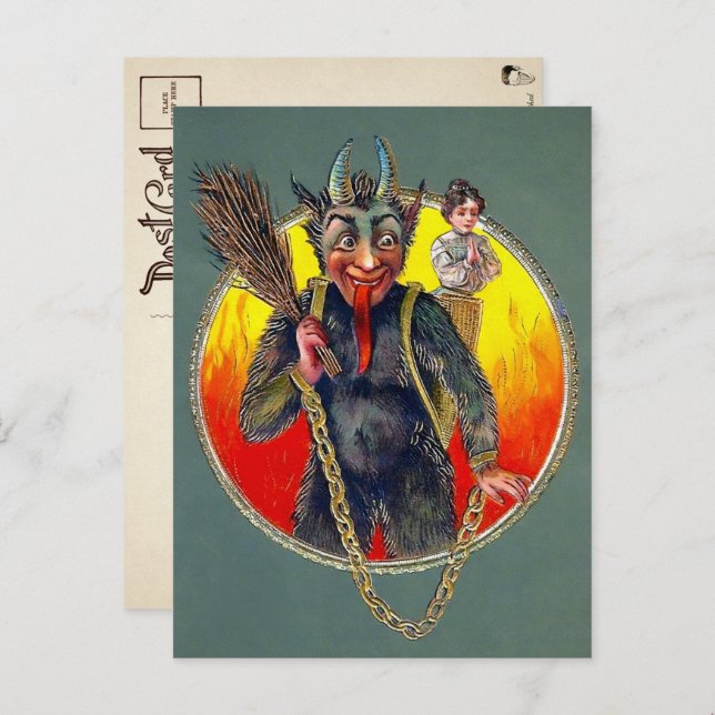 Cartão postal Vintage Krampus (Frente/Verso)