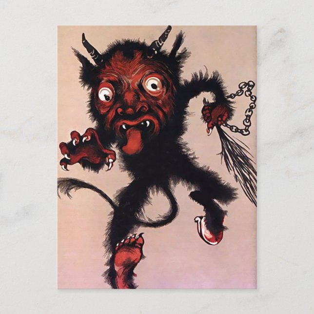 Cartão postal Vintage Krampus Art (Frente)