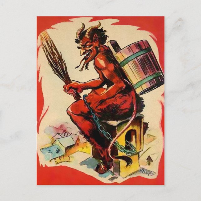 Cartão Postal Vintage Krampus Devil (Frente)