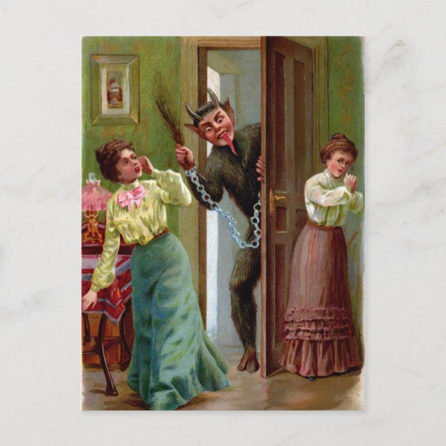 Cartão Postal Vintage Krampus Surprise (Frente)