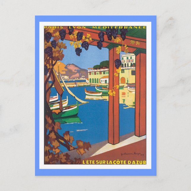 Cartão Postal Vintage La Cote D'azur (Frente)