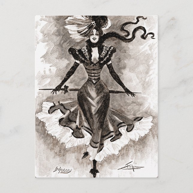 Cartão Postal Vintage Lady (Frente)