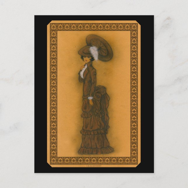 Cartão Postal Vintage Lady (Frente)
