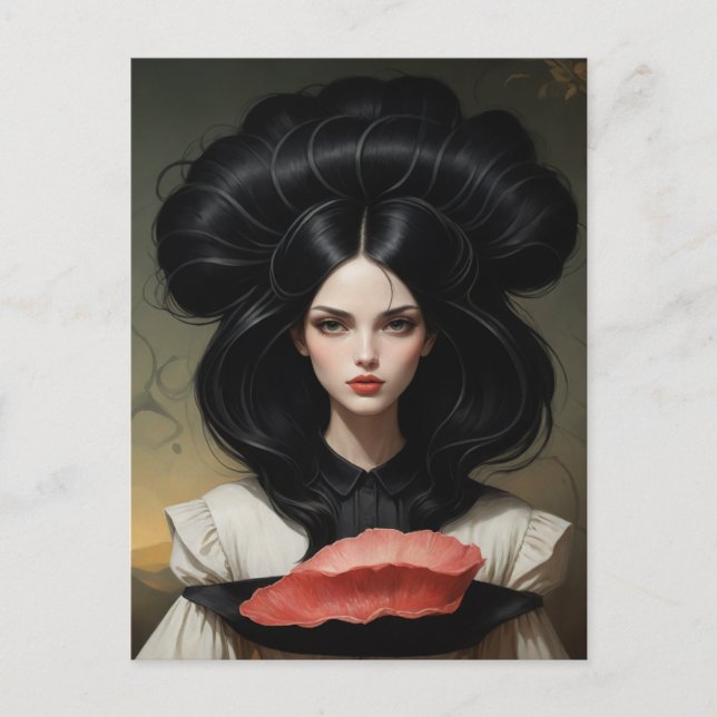 Cartão Postal Vintage Lady and Raw Meat (Frente)