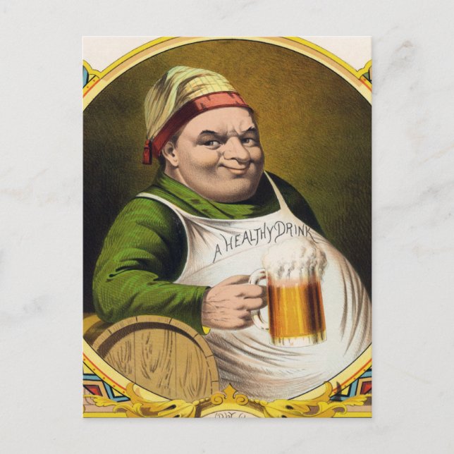 Cartão Postal Vintage Lager Beer Advertisement (Frente)