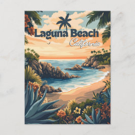 Cartão Postal Vintage Laguna Beach California