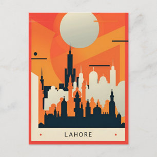 Cartão Postal Vintage Lahore Pakistan Badshahi Viagem aqucolor