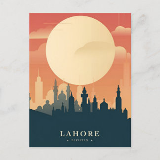 Cartão Postal Vintage Lahore Pakistan Badshahi Viagem aqucolor