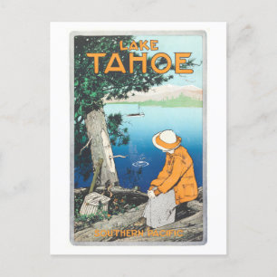 Cartão Postal Vintage Lake Tahoe Poster do Pacífico Sul