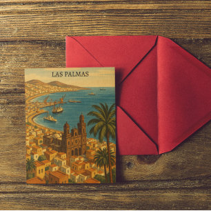 Cartão Postal Vintage Las Palmas, Gran Canaria View