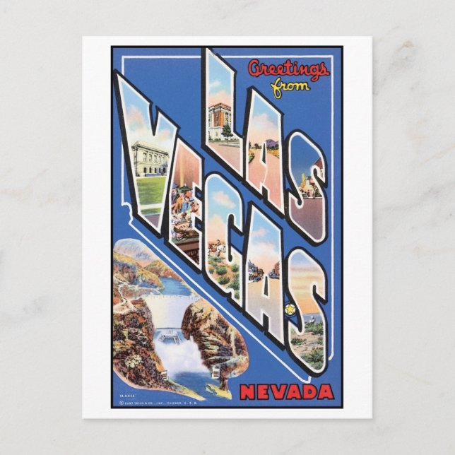 Cartão postal Vintage Las Vegas (Frente)