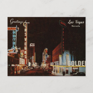 Cartão Postal Vintage Las Vegas Fremont Rua View Posta Card Neon
