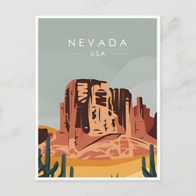 Cartão Postal vintage Las Vegas Saudações de Nevada (Frente)