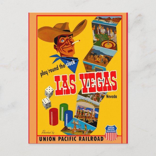 Cartão Postal Vintage Las Vegas Viagem (Frente)