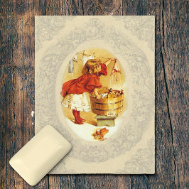 Cartão Postal Vintage Laundry Girl