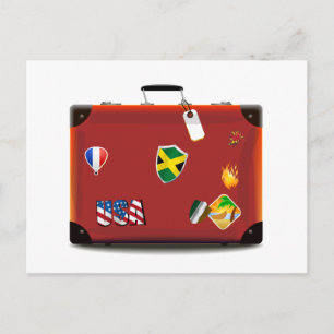 Cartão Postal Vintage Leather Suitcase