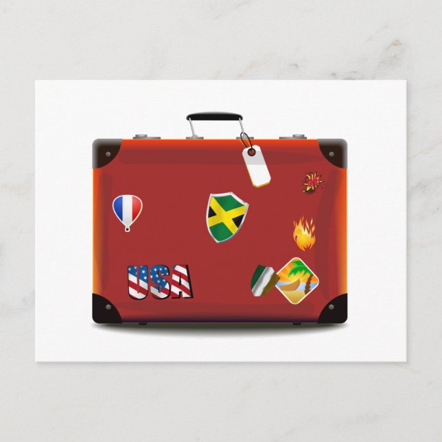 Cartão Postal Vintage Leather Suitcase (Frente)