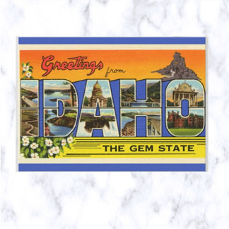 Cartão Postal Vintage - Letra Big Idaho