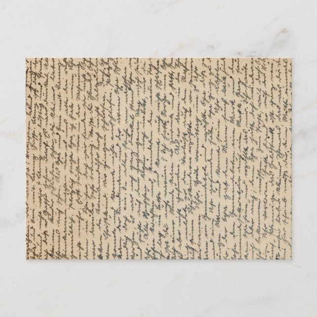 Cartão Postal Vintage - Letra manuscrita (Frente)