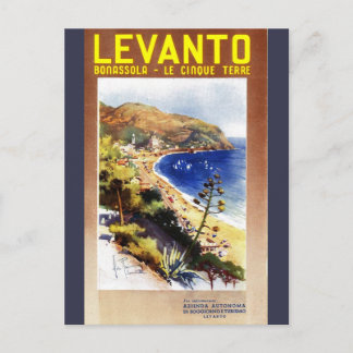 Cartão Postal Vintage Levanto Genova Itália Turismo