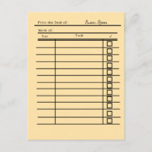 "vintage library card posta-it notes-personalizado