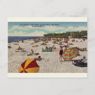 Cartão postal Vintage Lido Beach Sarasota Florida