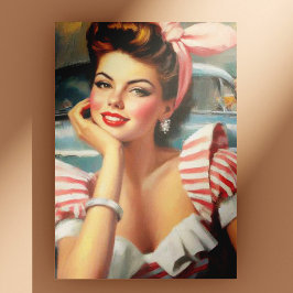 Cartão Postal Vintage Linda Pintura Para Meninas