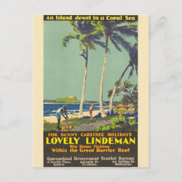 Cartão Postal Vintage Lindeman Island Viagem da Austrália