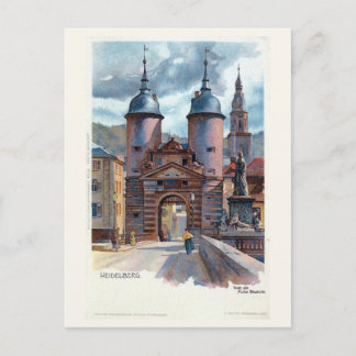 Cartão Postal Vintage Litho Heidelberg - Antiga Porta-Ponte