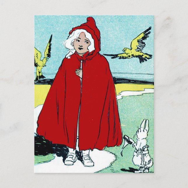 Cartão Postal Vintage Little Red Ringue Hood (Frente)