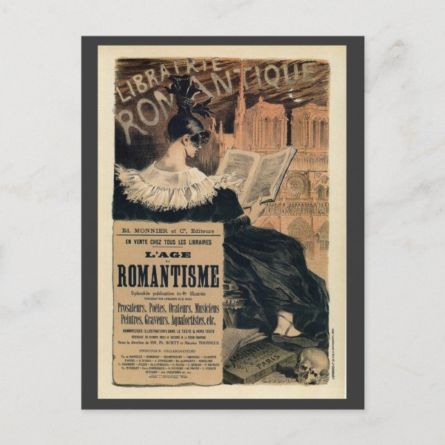 Cartão Postal Vintage Livros Românticos (Frente)