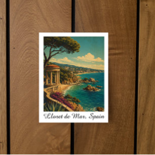 Cartão Postal Vintage Lloret de Mar Espanha Viagem Verão