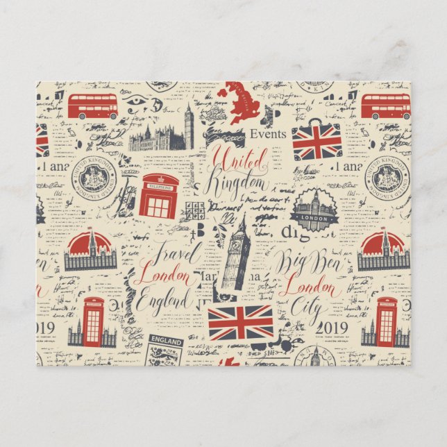 Cartão postal Vintage London (Frente)
