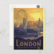 Cartão Postal Vintage London Big Ben Parlamento Thames River (Frente/Verso)