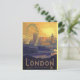 Cartão Postal Vintage London Big Ben Parlamento Thames River (Em pé/Frente)