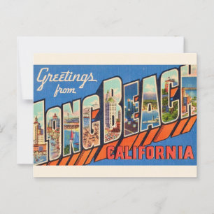 Cartão Postal Vintage Long Beach CA 
