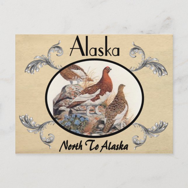 Cartão Postal Vintage Look Old Postcard Alaska State (Frente)