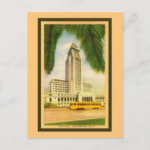 Cartão Postal Vintage Los Angeles City Hall