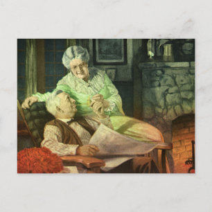 Cartão Postal Vintage Love and Romance; Avós Românticos